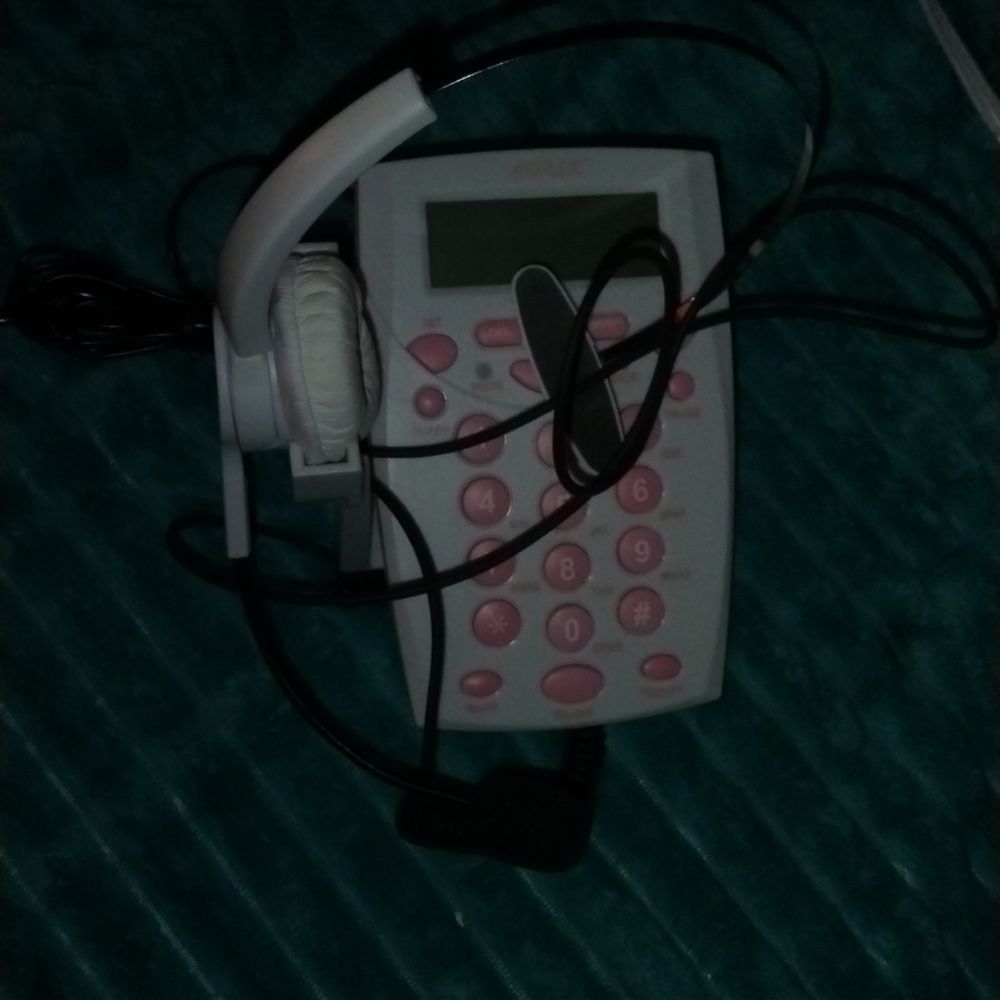 PINK and white headset for working at home